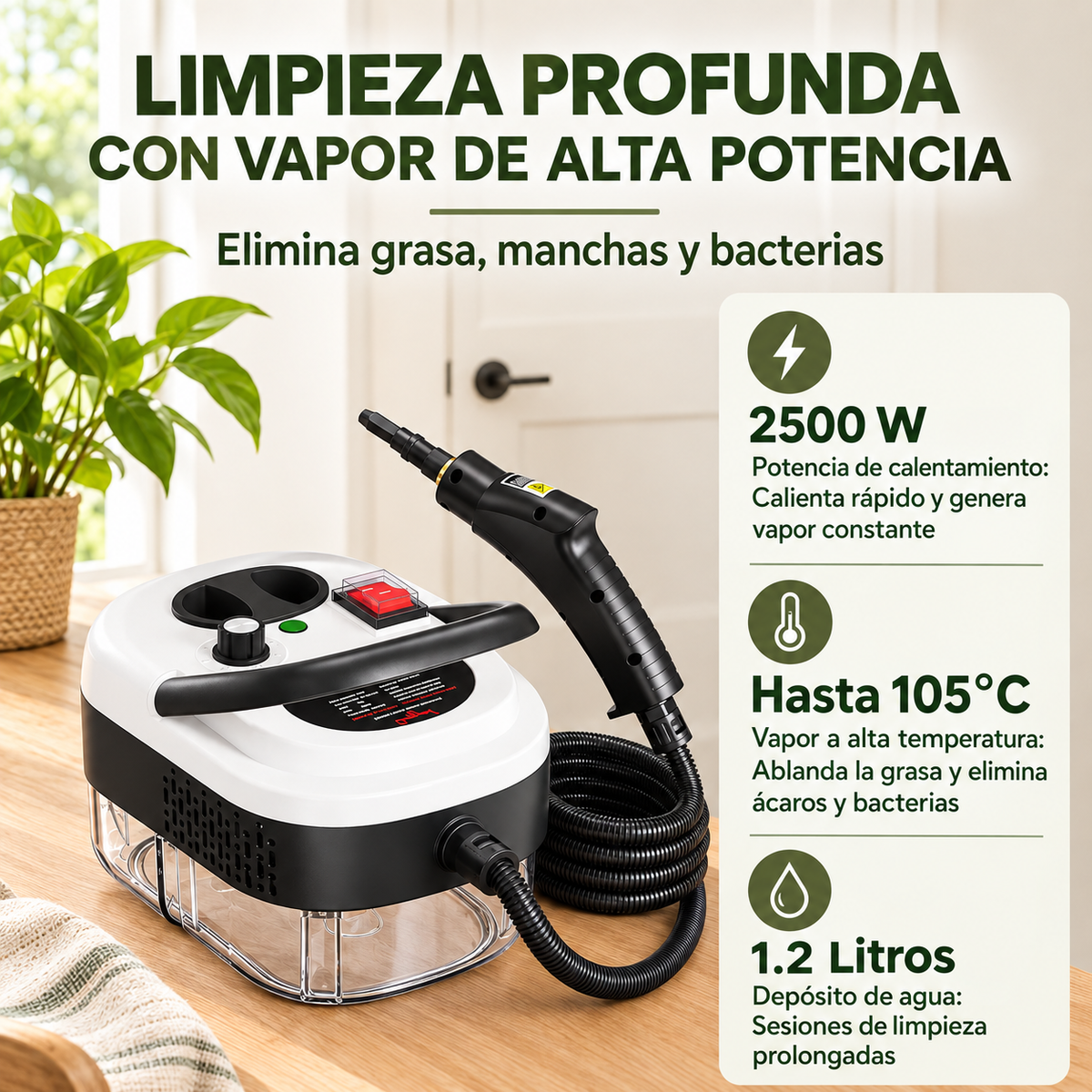 Vaplux™ Limpiador a Vapor Multifuncional